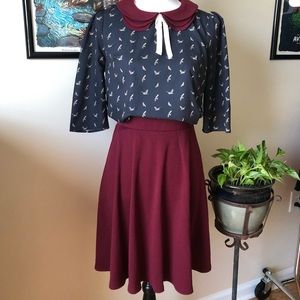 Burgundy skirt